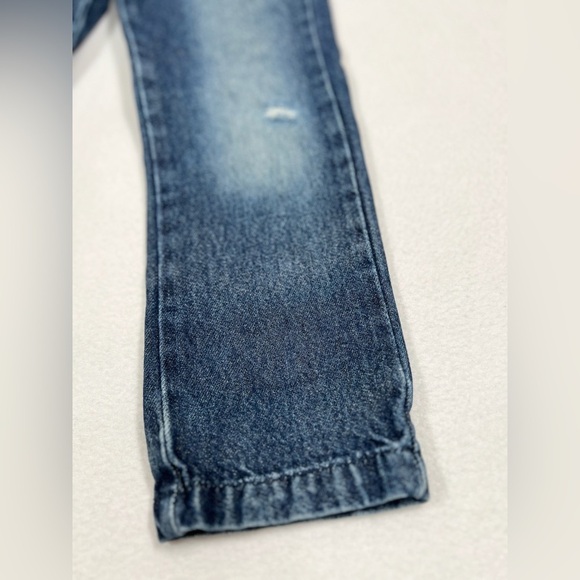 ZARA Boys 100% Cotton Red Thread Embroidered Jeans Dark Wash Casual Size 3-4 - Picture 4 of 10
